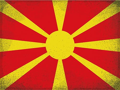 AGDeko® Blechschild Mazedonien Macedonia Vintage Größe 30x20 cm von AGDeko André Günther Dekoration & Style
