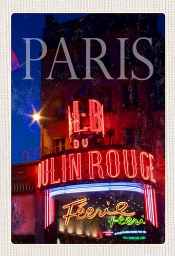 AGDeko® Blechschild Paris Moulin Rouge Varieté Reisen Urlaub Touristik Größe 30x20 cm von AGDeko André Günther Dekoration & Style