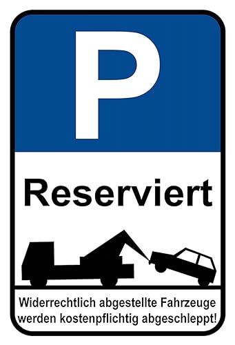 AGDeko® Blechschild Parkplatzschild P reserviert Größe 30x20 cm von AGDeko André Günther Dekoration & Style