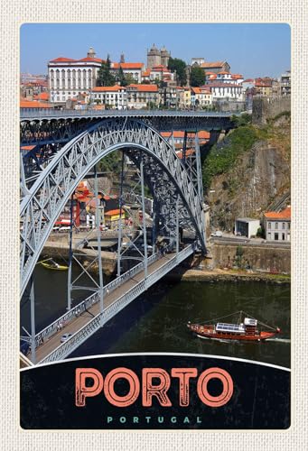 AGDeko® Blechschild Porto Portugal Europa Brücke Reisen Urlaub Touristik Größe 30x20 cm von AGDeko André Günther Dekoration & Style