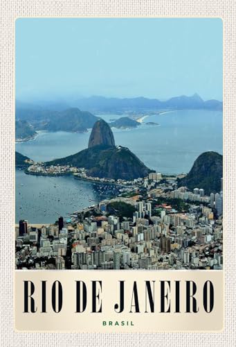 AGDeko® Blechschild Rio de Janeiro Brasilien Amerika Stadt Reisen Urlaub Touristik Größe 30x20 cm von AGDeko André Günther Dekoration & Style