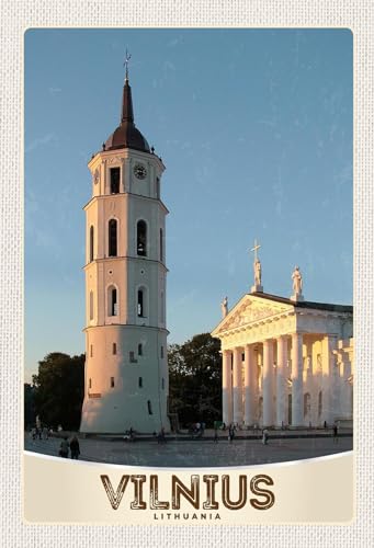 AGDeko® Blechschild Vilnius Litauen Kirche Architektur Reisen Urlaub Touristik Größe 30x20 cm von AGDeko André Günther Dekoration & Style