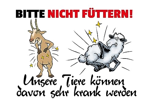 AGDeko® Blechschild bitte nicht füttern Ziege Schaf Größe 30x20 cm von AGDeko André Günther Dekoration & Style