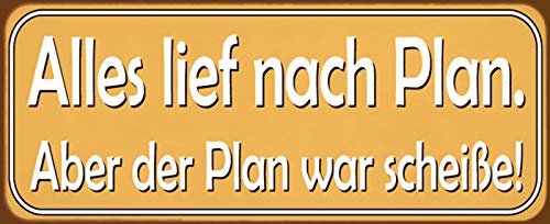 AGDeko® Holzschild 27x10 cm alles lief nach Plan aber Plan von AGDeko André Günther Dekoration & Style