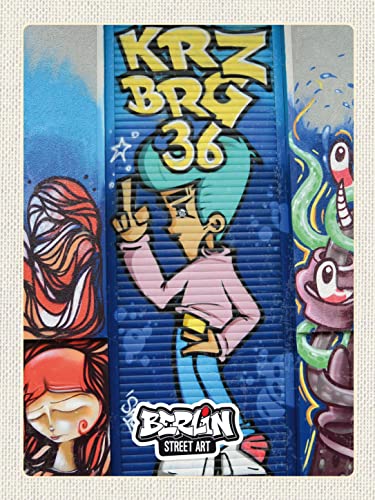 AGDeko® Holzschild 40x30 cm Berlin Kreuzberg Graffiti 36 Kunstwerk zum Aufhängen oder Stellen Raum Dekoration von AGDeko André Günther Dekoration & Style