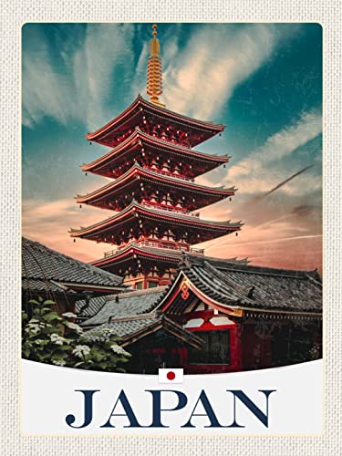AGDeko® Holzschild 40x30 cm Japan Asien traditionelles Gebäude zum Aufhängen oder Stellen Raum Dekoration von AGDeko André Günther Dekoration & Style