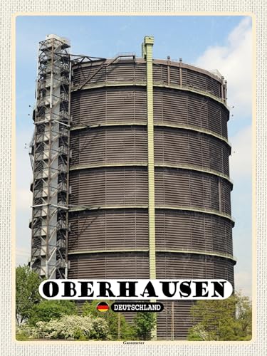 AGDeko® Holzschild 40x30 cm Oberhausen Gasometer Gebäude zum Aufhängen oder Stellen Raum Dekoration von AGDeko André Günther Dekoration & Style