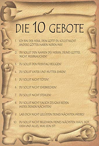 Aus Holz 20x30cm Die 10 Gebote Liste Spruch Tafel von AGDeko André Günther Dekoration & Style