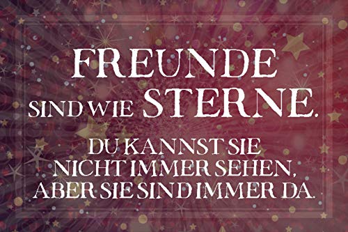 Aus Holz 20x30cm Freunde sind wie Sterne du kannst sie nicht immer sehen aber sie sind immer da Spruch Tafel von AGDeko André Günther Dekoration & Style