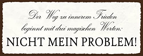 Blechschild 27x10 cm Der Weg zu innerem Frieden Beginnt mit drei Magischen Worten Nicht mein Problem Leben Spruch Blechschild 27x10 cm Der Weg zu innerem Frieden Beginnt mit drei Magischen Worten Nicht mein Problem Leben Spruch von AGDeko André Günther Dekoration & Style