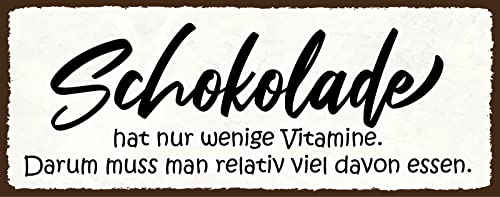 Blechschild 27x10 cm Schokolade hat nur Wenige Vitamine Darum muss man Relativ viel davon Essen Lustig Spruch Blechschild 27x10 cm Schokolade hat nur Wenige Vitamine Darum muss man Relativ viel davon Essen Lustig Spruch von AGDeko André Günther Dekoration & Style