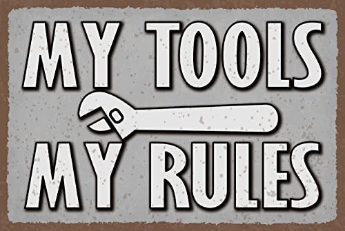 Holzschild 30x40cm My Tools Rules Meine Werkzeuge Regeln Werstatt Garage Arbeit Hobby von AGDeko André Günther Dekoration & Style
