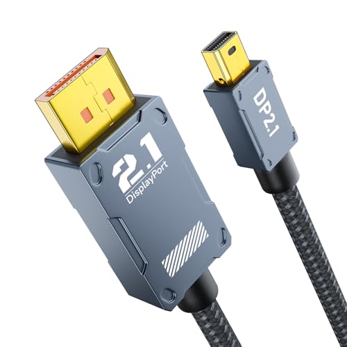 Mini DisplayPort auf DisplayPort 2.1 Kabel, Bi-Direktionale DP zu Mini DP [16K@60Hz, 8K@120Hz, 4K@144Hz/240Hz] HDR, DSC, G-Sync FreeSync, Thunderbolt 2 für Laptop MacBook iMac Monitor (2 Meter) von AGFINEST