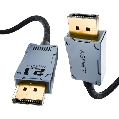 AGFINEST 8k DisplayPort 2.1 Kabel 80Gbps, Ultra-high Bit Rate DP Kabel UHBR20 HDR10+ DSC1.2a 16k 60Hz 8k 120Hz 4k 240Hz 165Hz PC TV Ryzen7900 FreeSync G-Sync (1M) von AGFINEST