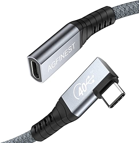 Thunderbolt 4/USB 4 Verlängerungskabel, USB4 40 Gbit/s USB-C-Verlängerung, unterstützt 8K@60Hz oder Dual-Video 4K/100W Schnellladung, kompatibel mit allen Geräten Typ C, Dock, MacBook (rechtwinklig Thunderbolt 4/USB 4 Verlängerungskabel, USB4 40 Gbit/s USB-C-Verlängerung, unterstützt 8K@60Hz oder Dual-Video 4K/100W Schnellladung, kompatibel mit allen Geräten Typ C, Dock, MacBook (rechtwinklig von AGFINEST