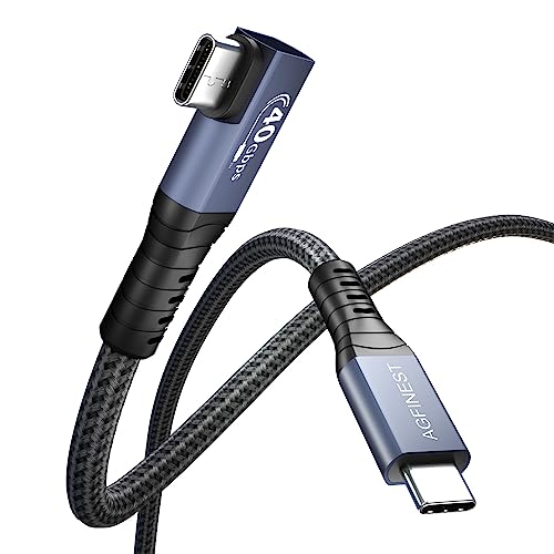 USB 4 Kabel, Thunderbolt 4 rechtwinkliges Kabel, USB C USB C Kabel unterstützt die Datenübertragung mit 40 Gbit/s / Schnellladung bei 100 W / Video 8 K @ 60 Hz, kompatibel mit allen USB C Geräten (2 USB 4 Kabel, Thunderbolt 4 rechtwinkliges Kabel, USB C USB C Kabel unterstützt die Datenübertragung mit 40 Gbit/s / Schnellladung bei 100 W / Video 8 K @ 60 Hz, kompatibel mit allen USB C Geräten (2 von AGFINEST