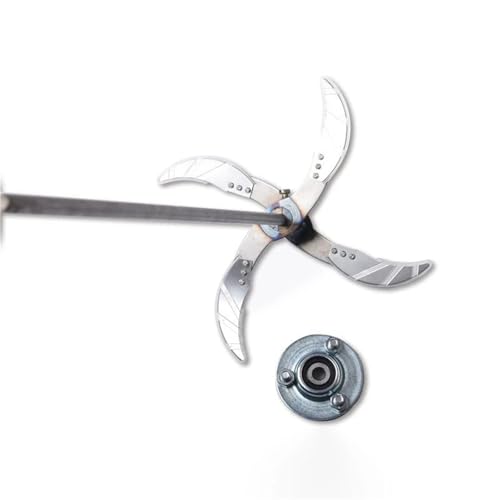 Landwirtschaftlicher Obst- und Gemüsebrecher, 4/6-Blatt-Zuchtschneider, elektrische Bohrmaschine, Zerkleinererklinge, passend for Gänse-, Hühner-, Futter- und Grasersatzteil(4 bldae with Shaft) von AGFQGLDPO