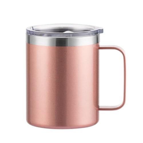 AGH life Edelstahl Thermobecher mit Deckel 354ML, 12oz Doppelwandig Isolierbecher mit Griff, Auslaufsicher kaffeebecher to go Camping Becher Reisebecher Bierkrug Bierkrug, BPA-frei von AGH life