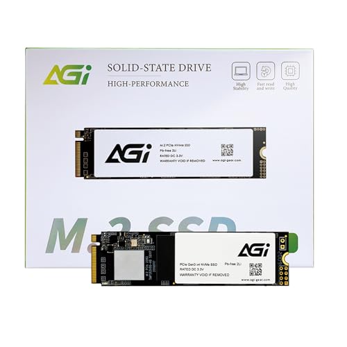 AGI 512 GB AI298 interne SSD, PCIe NVMe M.2 Gen3x4 Cache 3D NAND Flash interne Solid State Drive SSD mit Kühlkörper (R/W Geschwindigkeit bis zu 2350/1470 MBs), AGI512GIMAI298 von AGI