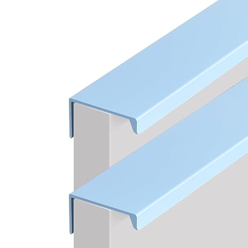 Blaue Möbelgriffe Verdeckte Küchengriffe Schrankgriffe Schubladengriffe aus Aluminium Metallgriff Kleiderschrank Unsichtbare Türgriffe, 2 Stück (Length 80mm) von AGINOS