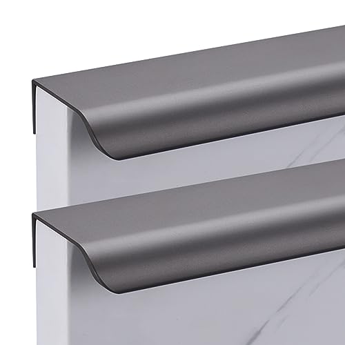Graue Küchengriffe Schrankgriffe Unsichtbare Türgriffe Möbelgriffe Aluminium Schubladengriffe Lange Griffe für Schlafzimmergarderobe, 2 Stück (Length 80mm) von AGINOS