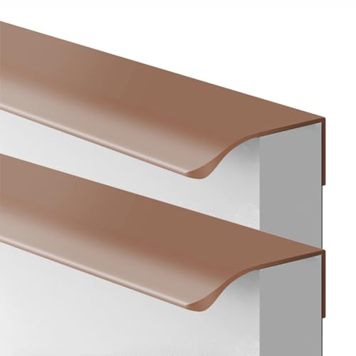 Kaffeefarbene Küchengriffe 2 Stück Schrankgriffe Schubladengriffe Unsichtbare Lange Griffe Schranktürgriffe Metall Möbelgriffe, Aluminiumlegierung (Length 120mm) von AGINOS