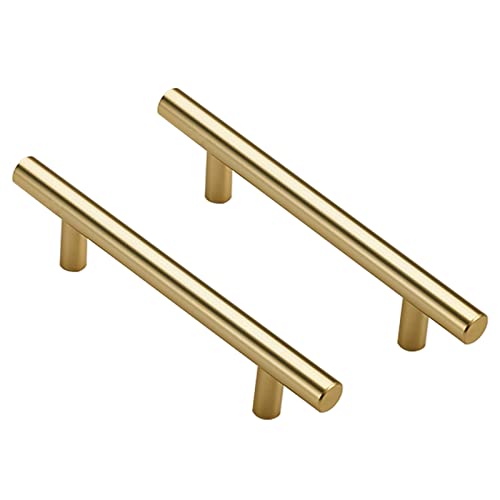 Küchengriffe Goldene Möbelgriffe Massive Schrankgriffe 2 Stück Schubladengriffe Garderoben Griffe Aluminiumlegierung Schranktürgriffe, mit Schrauben (Length 450mm) von AGINOS