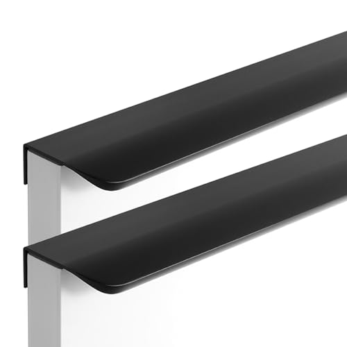 Unsichtbare Schrankgriffe Schwarze Schubladengriffe Lange Griffe Möbeltürgriffe für Küchen Schränke Schlafzimmer Kleiderschrank, Aluminiumlegierung, 2 Stück (Length 1200mm) von AGINOS