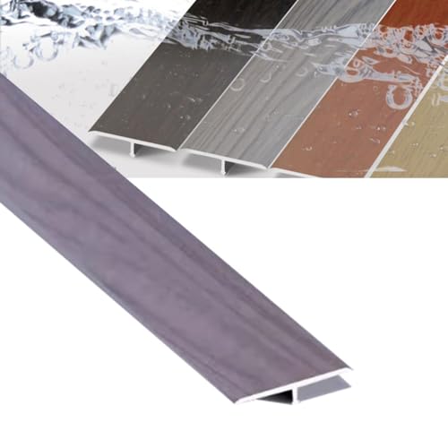 AGKANVCVNT 90cm Schneidbare Bodenübergangsleiste Übergangsprofil Schwarz T-förmige Schwellenleiste, Übergangsschiene Aluminium, Übergangsleiste Ohne Bohren, Abdeckleiste(Grey,W25mm/0.9in) von AGKANVCVNT