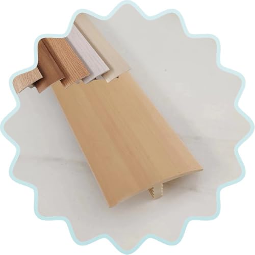 AGKANVCVNT Boden Übergangsstreifen, T-Profil Übergangsschiene Übergangsprofil Für Fliesen Laminat Teppich, Türleisten Boden Selbstklebend, Übergangsleiste Ohne Bohren, 40mm(Light Oak) von AGKANVCVNT