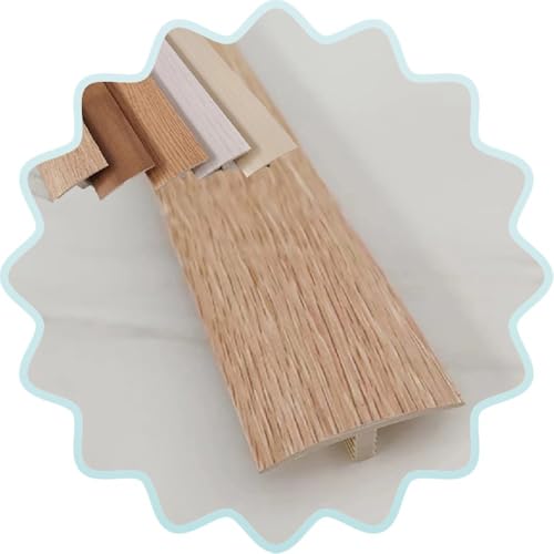 AGKANVCVNT Boden Übergangsstreifen, T-Profil Übergangsschiene Übergangsprofil Für Fliesen Laminat Teppich, Türleisten Boden Selbstklebend, Übergangsleiste Ohne Bohren, 40mm(Light Teak) von AGKANVCVNT