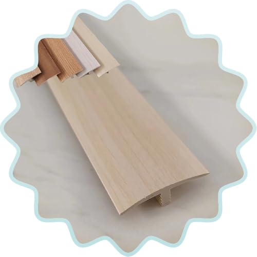 AGKANVCVNT Boden Übergangsstreifen, T-Profil Übergangsschiene Übergangsprofil Für Fliesen Laminat Teppich, Türleisten Boden Selbstklebend, Übergangsleiste Ohne Bohren, 40mm(Wood Color) von AGKANVCVNT