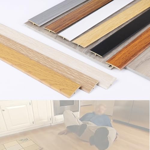 AGKANVCVNT Bodenkanten Schutz T-Profil Übergangsprofil 24mm Breite Übergangsschiene Selbstklebend, Übergangsleiste PVC Für Küche, Büro, Hotel(Light Walnut,1 Pcs) von AGKANVCVNT