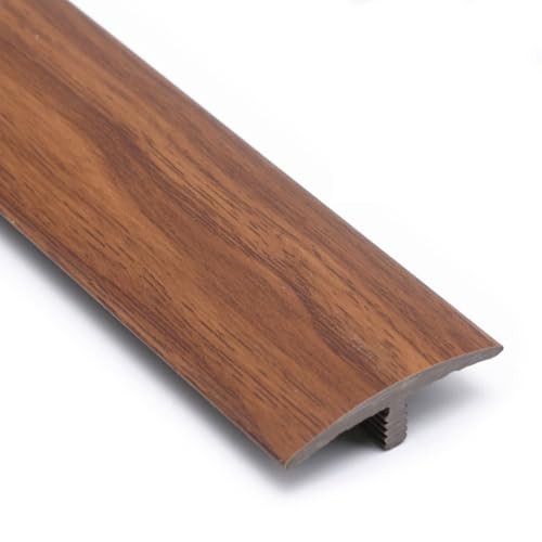 AGKANVCVNT Bodenübergangsleiste Selbstklebend 40mm Breite T-Profil Übergangsschiene Übergangsprofil Von Holz Zu Fliesen, PVC Türschwellen Leiste, Glatt, Leicht, 6 Stück(Dark Teak,6 Pcs) von AGKANVCVNT