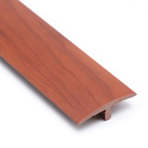 AGKANVCVNT Bodenübergangsleiste Selbstklebend 40mm Breite T-Profil Übergangsschiene Übergangsprofil Von Holz Zu Fliesen, PVC Türschwellen Leiste, Glatt, Leicht, 6 Stück(Mahogany,6 Pcs) von AGKANVCVNT