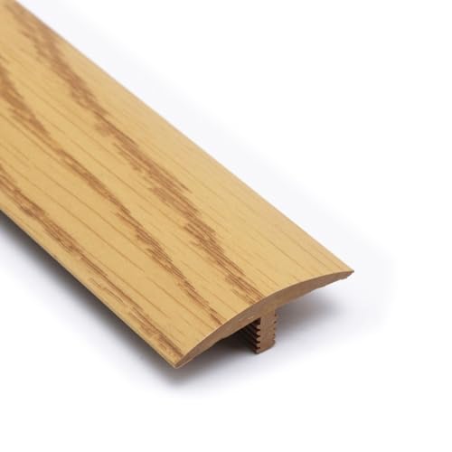AGKANVCVNT Bodenübergangsleiste Selbstklebend 40mm Breite T-Profil Übergangsschiene Übergangsprofil Von Holz Zu Fliesen, PVC Türschwellen Leiste, Glatt, Leicht, 6 Stück(Oak,1 Pcs) von AGKANVCVNT
