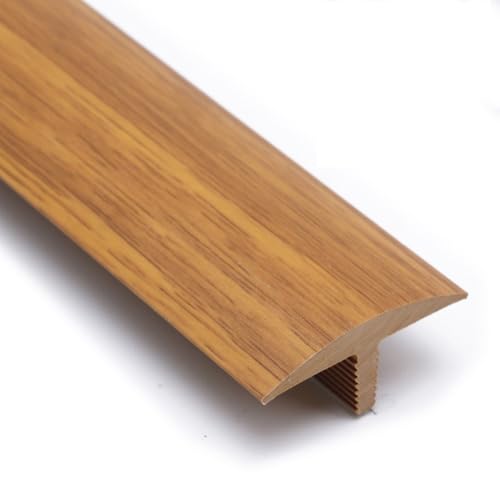 AGKANVCVNT Bodenübergangsleiste Selbstklebend 40mm Breite T-Profil Übergangsschiene Übergangsprofil Von Holz Zu Fliesen, PVC Türschwellen Leiste, Glatt, Leicht, 6 Stück(Teak,9Pcs) von AGKANVCVNT