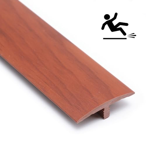 AGKANVCVNT Böden Übergangsleiste, T-Profil Übergangsschiene Von Holz Zu Fliesen, Schwellenleiste Fußboden Selbstklebend, Randleisten Für Laminat, Boden Abdeckleiste, L90cm(Red Wood) von AGKANVCVNT