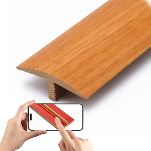 AGKANVCVNT Cuttable T Molding Floor Transition Strip, Laminate/Vinyl/Wood/Tile Flooring Transition Strip, Self Adhesive Laminate Transition Cover Edge Trim(Maple Color) von AGKANVCVNT
