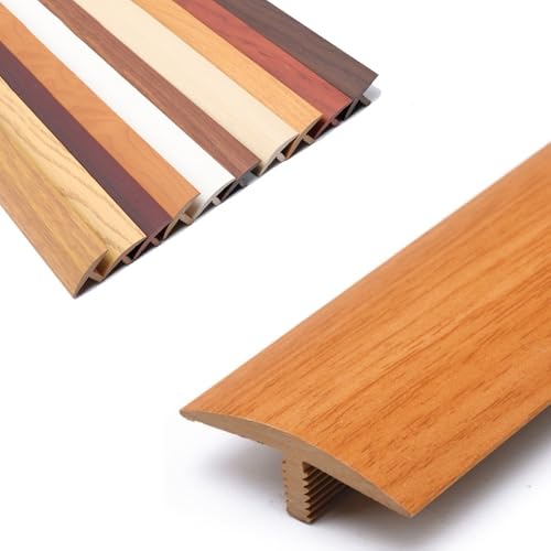 AGKANVCVNT PVC Flooring Transition Strip, T Molding Floor Transition Strip Self Adhesive, Cuttable Flat Divider Strip for Joining Flooring Gaps, Vinyl/Tile/Wood Floor Edge Strip(Red Oak) von AGKANVCVNT