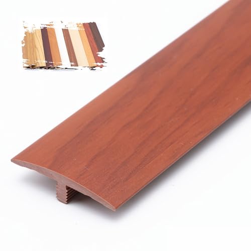 AGKANVCVNT PVC Selbstklebend Boden Übergangsleiste T-Profil Übergangsschiene Übergangsprofil 40mm Breit Bodenübergangsstreifen Wasserdicht Schwellenleiste Für Fliesen Laminat, 3 Stück(Mahogany,1 Pcs) von AGKANVCVNT