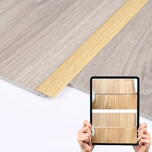 AGKANVCVNT Schneidbare Bodenübergangsleiste, T-Profil Übergangsprofil 24mm Breite Übergangsschiene Selbstklebend PVC Für Parkett/Laminat/Vinyl, L90cm(Oak,1 Pcs) von AGKANVCVNT