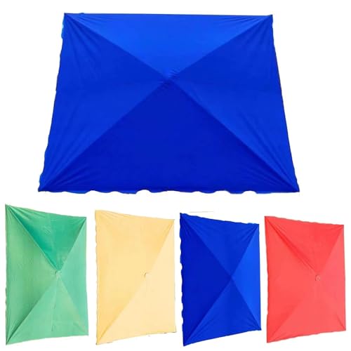AGKANVCVNT Sonnenschirm Ersatz Baldachin 3.0x3.0m 3.0x2.0m Rechteckig Sonnenschirm Ersatzbezug 4/6 Streben Sonnenschirm Bezug Wasserdicht Für Hof, Garten, Strand, Pool(Blue,3x3m(10x10ft)) von AGKANVCVNT