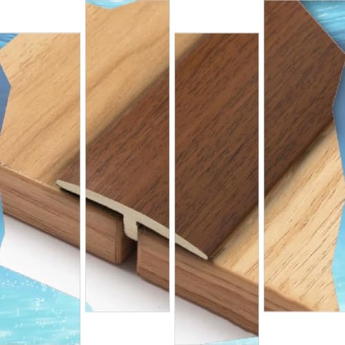 AGKANVCVNT T Profil Bodenleiste Übergangsprofil Selbstklebend Weiß Bodenübergangsstreifen Von Bodenlücken Zwischen Holz/Laminat/Fliesen, Breite 40mm, Ausgleichsprofil(Brown,6 Pcs) von AGKANVCVNT