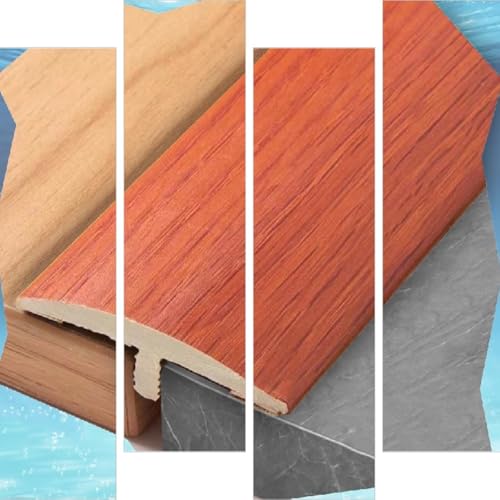 AGKANVCVNT T Profil Bodenleiste Übergangsprofil Selbstklebend Weiß Bodenübergangsstreifen Von Bodenlücken Zwischen Holz/Laminat/Fliesen, Breite 40mm, Ausgleichsprofil(Oak,3 Pcs) von AGKANVCVNT
