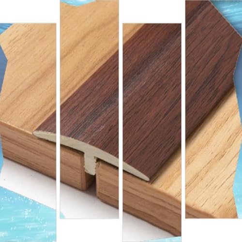 AGKANVCVNT T Profil Bodenleiste Übergangsprofil Selbstklebend Weiß Bodenübergangsstreifen Von Bodenlücken Zwischen Holz/Laminat/Fliesen, Breite 40mm, Ausgleichsprofil(Walnut,1 Pcs) von AGKANVCVNT