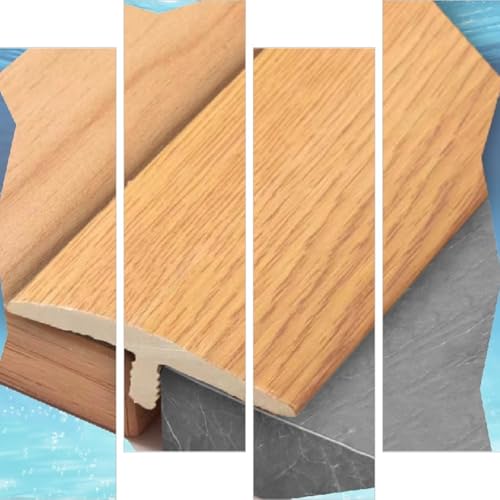 AGKANVCVNT T Profil Bodenleiste Übergangsprofil Selbstklebend Weiß Bodenübergangsstreifen Von Bodenlücken Zwischen Holz/Laminat/Fliesen, Breite 40mm, Ausgleichsprofil(White,3 Pcs) von AGKANVCVNT
