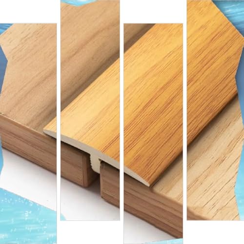 AGKANVCVNT T Profil Bodenleiste Übergangsprofil Selbstklebend Weiß Bodenübergangsstreifen Von Bodenlücken Zwischen Holz/Laminat/Fliesen, Breite 40mm, Ausgleichsprofil(Yellow Oak,3 Pcs) von AGKANVCVNT