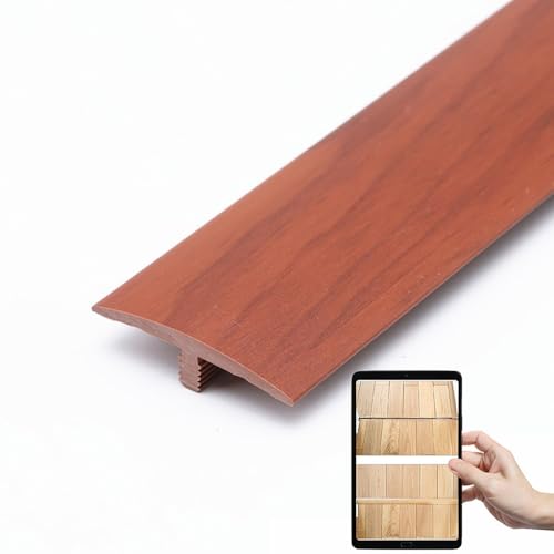 AGKANVCVNT T-Profil PVC Übergangsprofil Selbstklebend Schwarz Bodenübergangsstreifen Verschleißfest Türschwellen Leiste Breit 40mm, Übergangsleiste Ohne Bohren(Mahogany,1 Pcs) von AGKANVCVNT