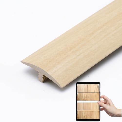 AGKANVCVNT T-Profil PVC Übergangsprofil Selbstklebend Schwarz Bodenübergangsstreifen Verschleißfest Türschwellen Leiste Breit 40mm, Übergangsleiste Ohne Bohren(Maple,1 Pcs) von AGKANVCVNT
